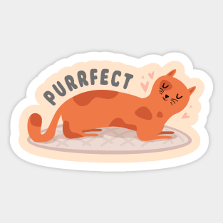 Relaxing Cute Cat Drawing Sticker